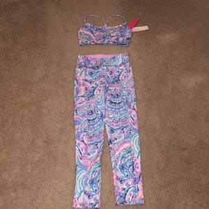 Lily Pulitzer Sports Bra and Leggings.